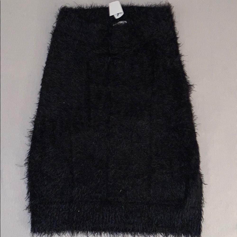 Black Fuzzy Pencil Skirt!